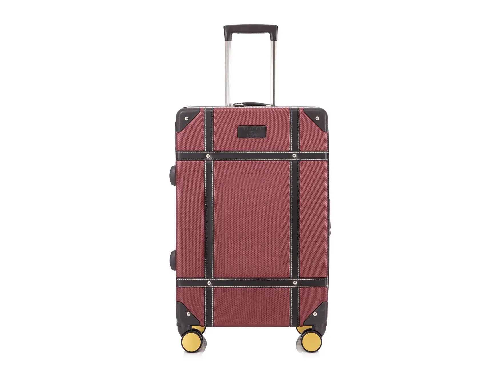 TUCCI Italy Legato Vinchic Vintage Luggage Suitcase Set - Burgundy/Brown, 24" image