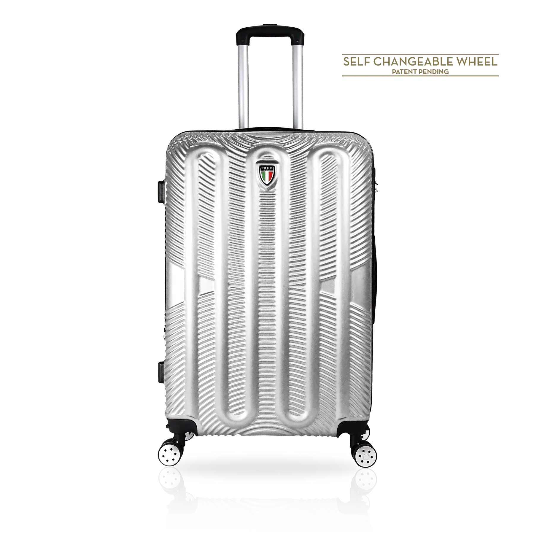 TUCCI Italy SPECIALI 4 Piece (20", 28", 30", 32") Detachable Spinner Wheel Suitcase Set - Silver, 28 image