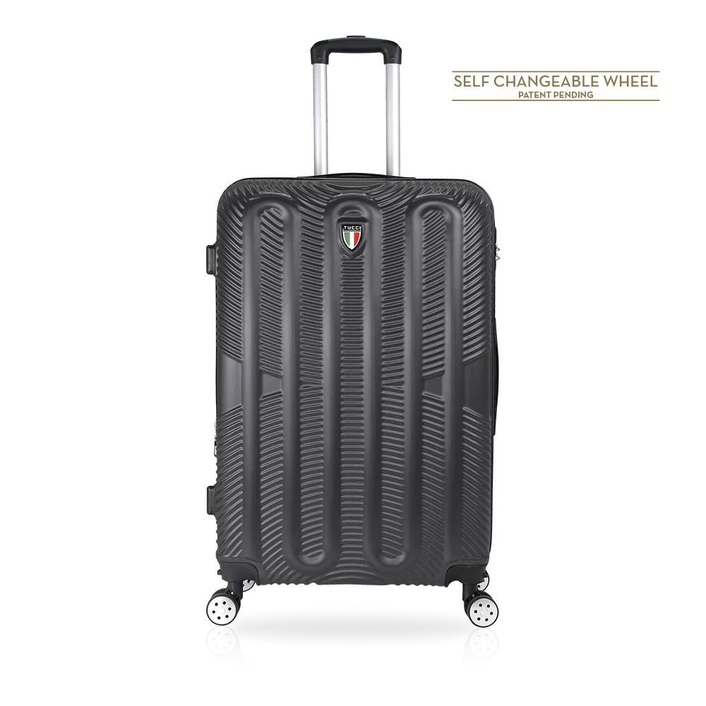 TUCCI Italy SPECIALI 4 Piece (20", 28", 30", 32") Detachable Spinner Wheel Suitcase Set - Charcoal, 28 image