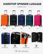TUCCI Italy SPECIALI 4 Piece Detachable Spinner Wheel Suitcase Set