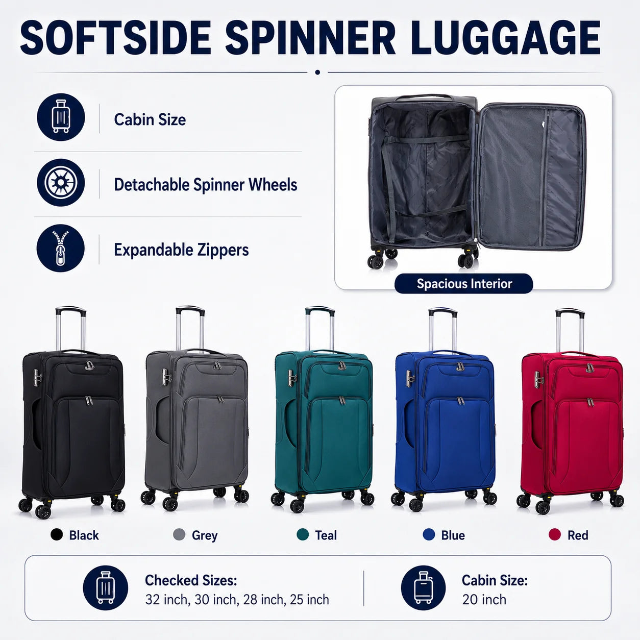 American Traveller Soft Side Luggage Set of 3